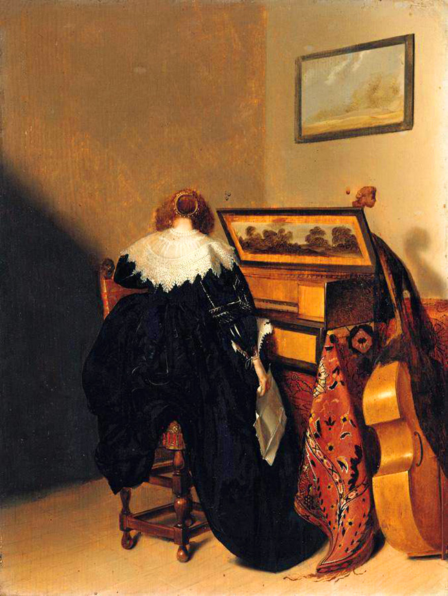 lady seated at virginals